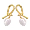 Boucles d'oreilles Designer Pour Femmes De Luxe Qualité Bijoux Noué Perle Goujon Amour Charmes De Mode Or Hoop Style Boucle D'oreille Dangle 2022 Cadeau De Noël Mariée Oreille Accessoires