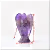 1pc Natural Amethyst Angel Gem Pocket Guardian Healing Scpture Home Decoration Study Cr JllSno Drop Delivery 2021 Pendants Arts Crafts GI