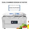 Machine d'emballage sous vide à Double chambre, pour la cuisine, pour les fruits de mer, la viande, le poisson, le porc, le bœuf, les grains de riz