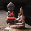 Handgefertigte Keramik-Lotus-Rückfluss-buddhistische Räucherstäbchen-Duftlampen, Keramik-Rückfluss-Räucherstäbchen, Brennerhalter, Räuchergefäß, Aromatherapie, Rauch, 4 Farben