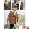 Coat Children Woolen Spring And Autumn New Kids Wear Handsome Boy Jacket Medium Long For Boys Outwear 1405 B3 Dro Mxhome Dhkng