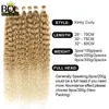 BOL Curly Organic Hair Extensions 32Inch Long Synthetic Bundles Ombre Blonde Fake Hair for Women Water Wave Heat Resistant 9Pcs 220622