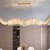펜던트 램프 현대식 LED 샹들리에 식당 거실 창조적 디자인 유리 유리 램프 고급 실내 조명 라운드 홈 장식 광택