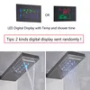 LED -duschpannel Kanning Väggmontering Rain Waterall Mixer Tap med handduschsystem Digital Display Temperaturskärm