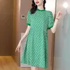 Festklänningar kvinnlig grön blommig semester midi klänning sommar koreansk modeljus strand 2022 boho elegant lös midja casaul