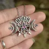 Colliers pendentifs Sigil d'Hécate Triple Lune Pentagramme Collier Gothique Wicca BijouxPendentif ColliersPendentif186m