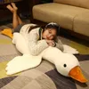 Feestartikelen 50-190cm Giant Duck Pluche Speelgoed Leuke Slaapkussen Leuke Dier Gevulde Swan Goose Soft Dolls Vloer Mat Kinderen Meisjes