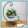 Vases Home Decor Garden Ll Spiral Bottom Ornament Display Stand Iron Hanging Rack Holder For Plant Christmas Candlestick W Dh9Ur