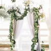 Couronnes de fleurs décoratives plantes vertes artificielles feuilles guirlande soie faux vignes pour mariage arc toile de fond signe décoration maison verdissement