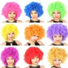 Cheerleading cheer wig high quality 120g Halloween disco curly Rainbow Afro wigs Clown Child Adult Costume Football Fan Wig Ha3512696