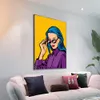 Moderne pop graffiti muur kunst abstracte aquarel vrouw bril canvas schilderen schilderij poster slaapkamer woonkamer muur decoratie muurschildering muurschildering