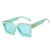 Marke Brief Sonnenbrille Einfache Strass Sonnenbrille Mit LOGO Männer Frauen UV400 Outdoor-aktivitäten Brillen Mehrfarbig Optional