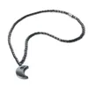 Moon Shape Hematite Pendant Necklace For Men Women Natural Stone Pendant Magnetic Necklace Beads Jewelry