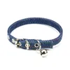 Dog Collars & Leashes European Design Denim Dogs Collar Zircon Buckle Ring Bell Adjustable Pet Neck Accessories Arrival Classic Products