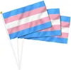 Snabb leverans!!! Rainbow Pride Flag Small Mini Hand Håller Banner Stick Gay LGBT Party Decorations Supplies For Parades Festival EE