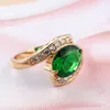 Para pierścieni mody szmaragd cyrkon biżuteria Ring0123458712797