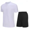 مقطوعة للرجال Guangzhou Solid Solid Men Soccer Sport Kit Soft مريحة عالية الجودة قصيرة الأكمام قصيرة الأكمام Suitsmen's