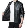 Men's Autumn Leather Jacket Motorcycle Slim Comfortable Black PU S3XL 220816