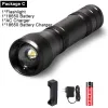 2000LM LED 손전등 UV Torch 자외선 램프 L2/T6 White Light 18650 충전식 5 모드 Zoom 395NM Blacklight