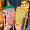 Söt tonåring Heartthrob straw cup schoolgirls högprofil rånar kreativa sommar popsicle vattenkoppar gratis med epack YT199505