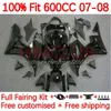 OEM هيكل السيارة لـ Honda CBR 600F5 600 RR CC F5 07-08 Body 145NO.3 CBR-600 CBR600 RR