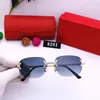 Luxury Designer Sunglasses Fashion Mens Buffalo Horn Glasses for Man and Women Rimless Red Lens Sport Eyeglasses Metal Frame lunettes gafas de sol