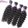 Top Deep Wave Braiding Human Hair Bulk For Micro Braid No Weft Cheap Unprocessed Deep Curly Peruvian Hair Weave Bundles In Bulk 3p304Q