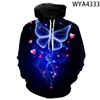 Men's Hoodies Men's & Sweatshirts Butterfly 3D Printed Men Women Children Fashion Long Sleeve Pullover Boy Girl Kids Streetwear Cool