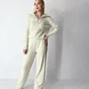 ジッパーポーロカラー2 PCEニットセーターセットルーズパンツ女性ファッション秋の女性カシミア衣装w220331