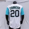 Miguel Cabrera Jersey Women Florida White Green Pinstripe 3000 Hit patch Nickname Black Miggy Venezuela Blue White Grey Navy Orange Fans Player S-3XL Adult