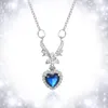 Pendant Necklaces Wholesale 10 Classic Ocean Heart Flying Eagle Blue Zircon Necklace Crystal Fashion Simple Ladies JewelryPendant