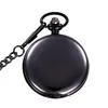 Pocket Watches Fashion Silver/Bronze/black/Gold Polish Smooth Quartz Watch Jewelry Alloy Pendant With Chain Necklace Man Women GiftPocket Wi