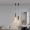 Hanglampen Noordelijke decoratie LED -lichten Designer salontafel Bar Bedide Slaapkamer Hangende armatuur Huis binnenverlichting Blackpendant