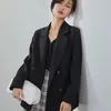 FSLE Office Ladies Casual White Blazer Women Spring Black Oversized Blazer Jacket Female Elegant Business Short Green Coat 220801