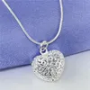 Anhänger Halsketten Silber plattiert Mesh Herz Schlangenkette/Linkkette Zarter Modeschmuck für niedliche Girls Geschenkpendant