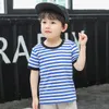 T-shirt Moda Neonato Bambino Vestiti estivi Manica corta Maglietta sottile Bambini Stripe Ragazzi Star T Shirt da 1 a 7 anni T-shirt