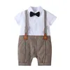 Ensembles de vêtements bébé garçons gentleman vêtements pour bébés été né coffret cadeau patchwork barboteuse 8 pièces ensemble formel anniversaire mariage baptême tenuescl