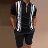 Survêtements de baseball Casual Polos Mode Homme 2 pièces Ensemble T-Shirts Shorts Plus la taille Deux Pièces Ensemble Court Polo T-shirts Hommes