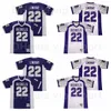 C202 Men High School South Rebels Football 22 Phillip Lindsay Jersey All sömd Sport andas andan Pure Cotton Team Purple Away White Color Top