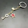 Keychains Metal Key Ring Car Keychain Creative Holder Auto Accessories Chain Keyring Five Pointed Star Miri22