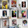 Graffiti kunst vrouw gezicht canvas schilderen abstracte straat kunstposter en print cuadros muur kunst foto voor woonkamer huisdecoratie