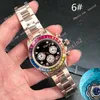 Mans titta på Diamond Luxury Watches the Rainbow Sugar 40mm 2813 Rostfritt stål Automatiska idrottsursur No Chronograph