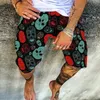 Streetwear Vintage Skull Print Shorts Men Cotton Linen Casual Loose Drawstring Beach Short Pant For Male Summer 220524