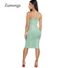 Ziamonga Women Bandage Dress Sexig Spaghetti Strap Sheath Club Fashion Evening Party Celebrity Ladies Summer Dresses 220521