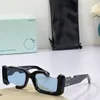 Moda Güneş Gözlüğü Çift Stili Kadınlar için Beyaz Ow40006 Kare 8.0mm Polikarbonat Plaka Çarşısı Çerçeve Siyah Mavi Hig Uç Tasarımcı Cam