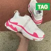 2022 Designer trippel-s plattform fritidsskor beige ljusblå pastell vit fluo grön rosa trippel svart silver röd rosa guld flerfärgade lyxiga män kvinnor sneakers