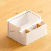 Desktop Tissue Box Multi-Function Living Room Bamboo Lid Paper Holder Box Cover Remote Control Hotel Storage Boxes