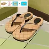 with box Luxury sandal Low-Heel Straps Thong Slide Sandals mens designer slides dark blue ivory denim beige canvas top flat shoes summer men women slippers