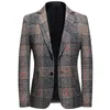 Роскошный мужской пиджак высокого качества, модный повседневный мужской пиджак в клетку больших размеров, весенне-осенний деловой костюм с длинным рукавом, пальто 7xl