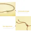 Gulguldpläterad Snake Chain Slider Armband Dambröllopsdesigners smycken med originallåda för Pandora 925 Silver Charms armband